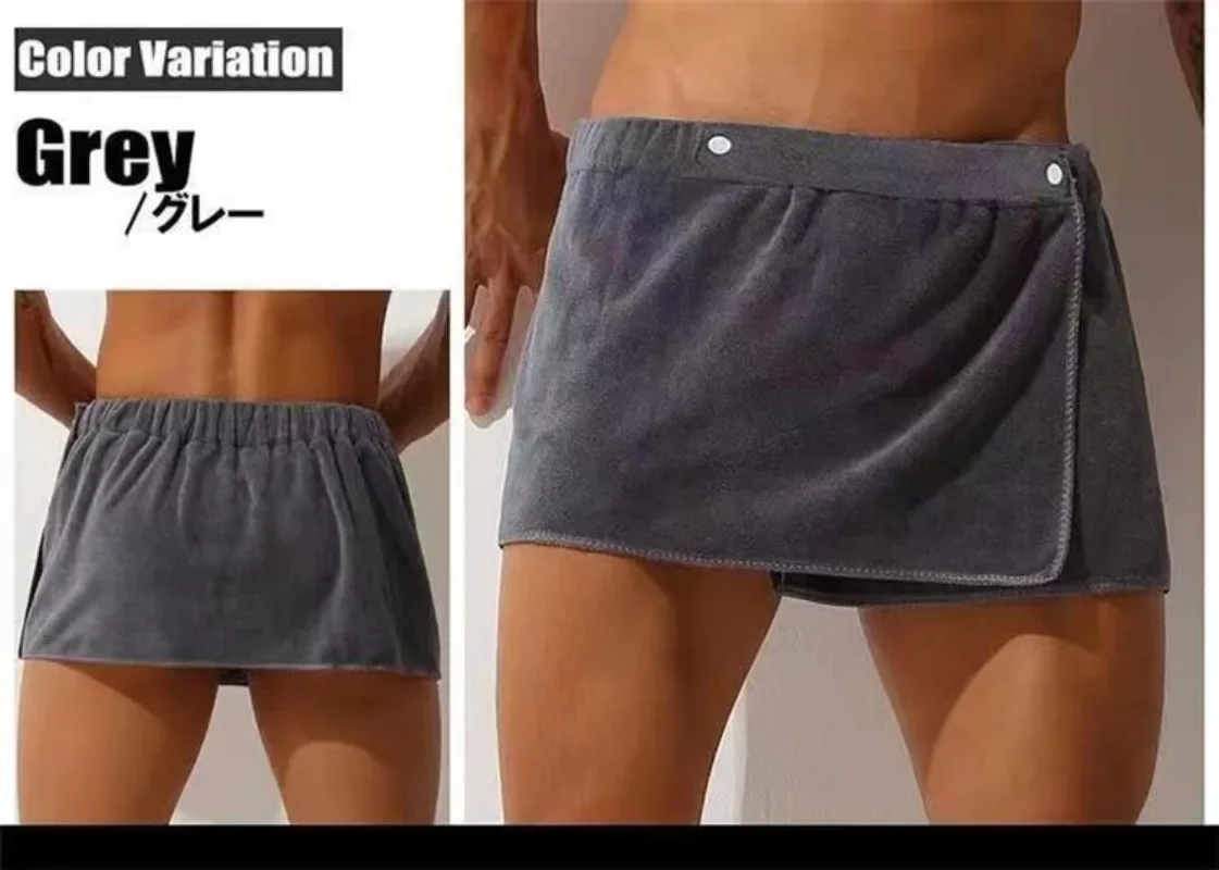 TILONDEX Men's Towel Absorbent Towel Sexy Beach Skirt Anti-light Men's Bath Skirt Can Wear Towel Swimming Trunks