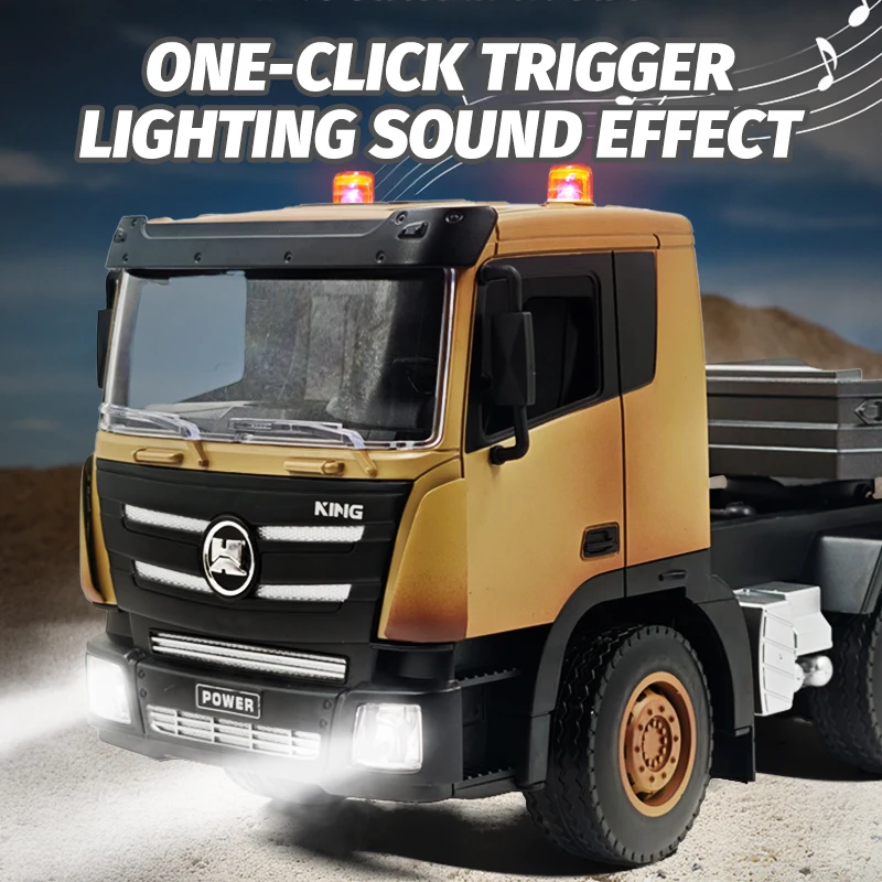 Delin 1318 Nine Channel Remote Control Toy Car Model Flatbed Trailer Simulation Engineering Vehicle Electric RC Cars for Kids