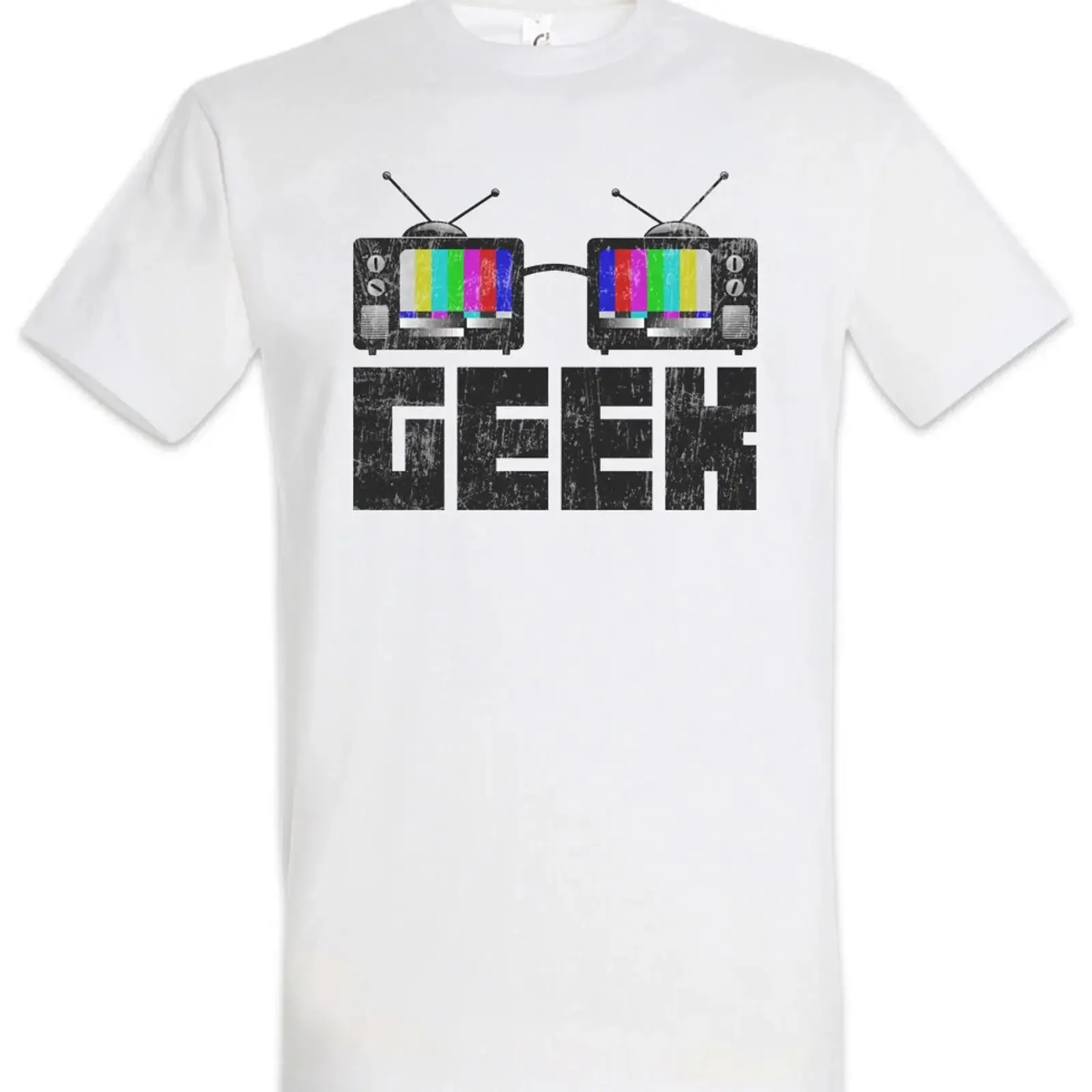 Geek TV Glasses T Shirt Nerd Fun Admin Coder Computer Scientist vintage Washed homme designer clothes fashion Comfortable