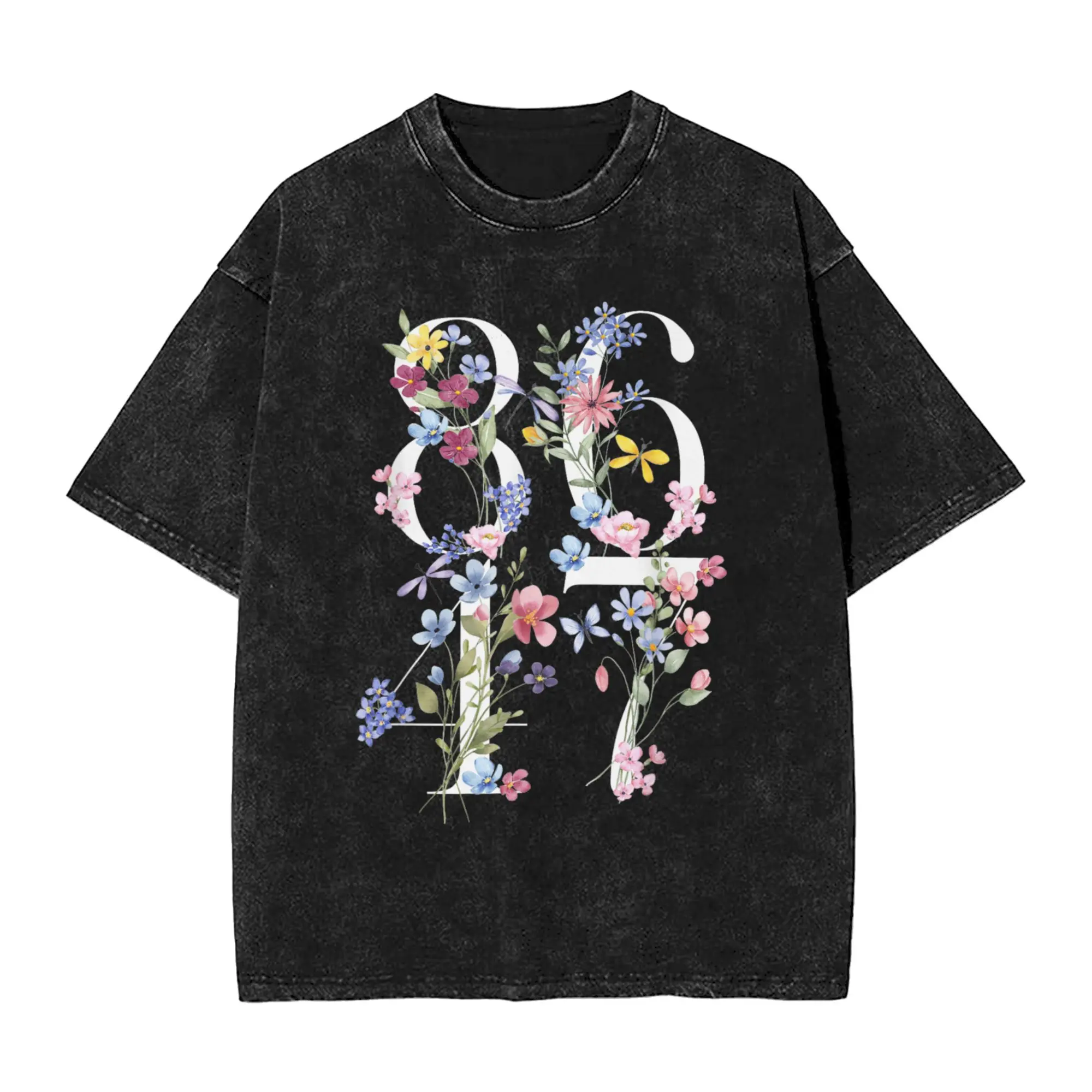 

86 47 Floral Boho Style T-Shirt Popular T-Shirts Short-Sleeved Y2K Retro Tops Summer Cotton O Neck Plus Size Top Tees