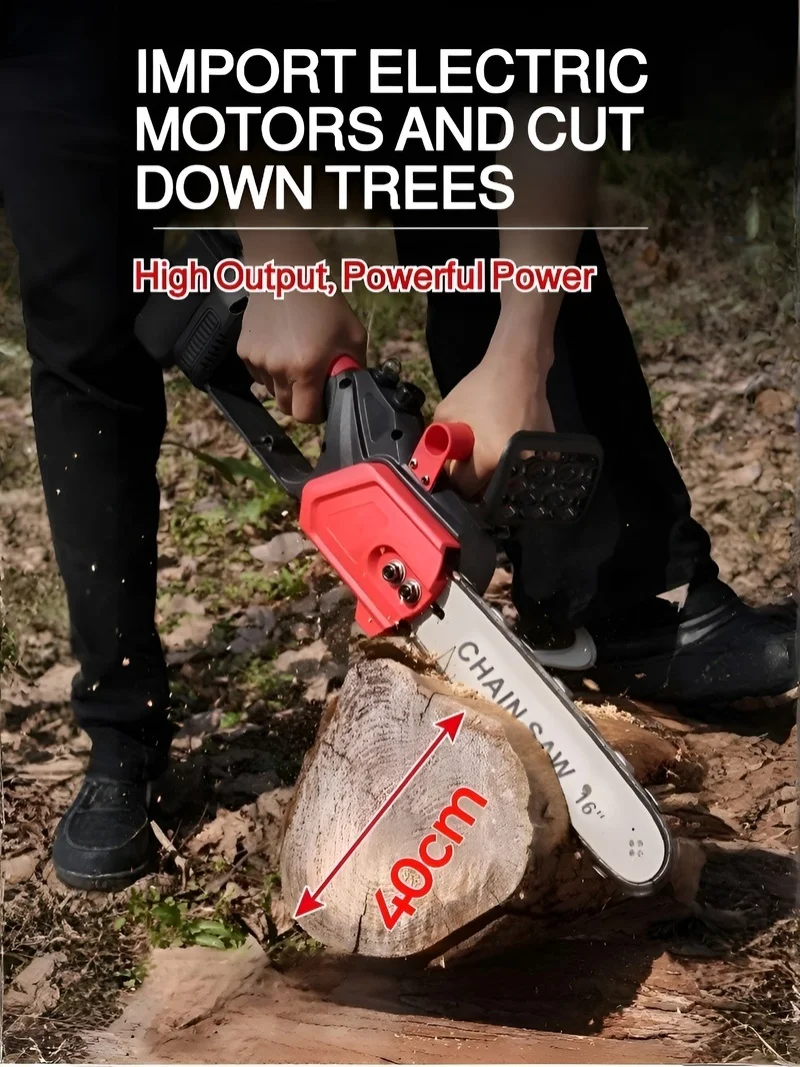 Handheld High Power Electric Chainsaw Upgraded Wood Cutting Tool for Household Woodworking Brushless Motor Chainsaw