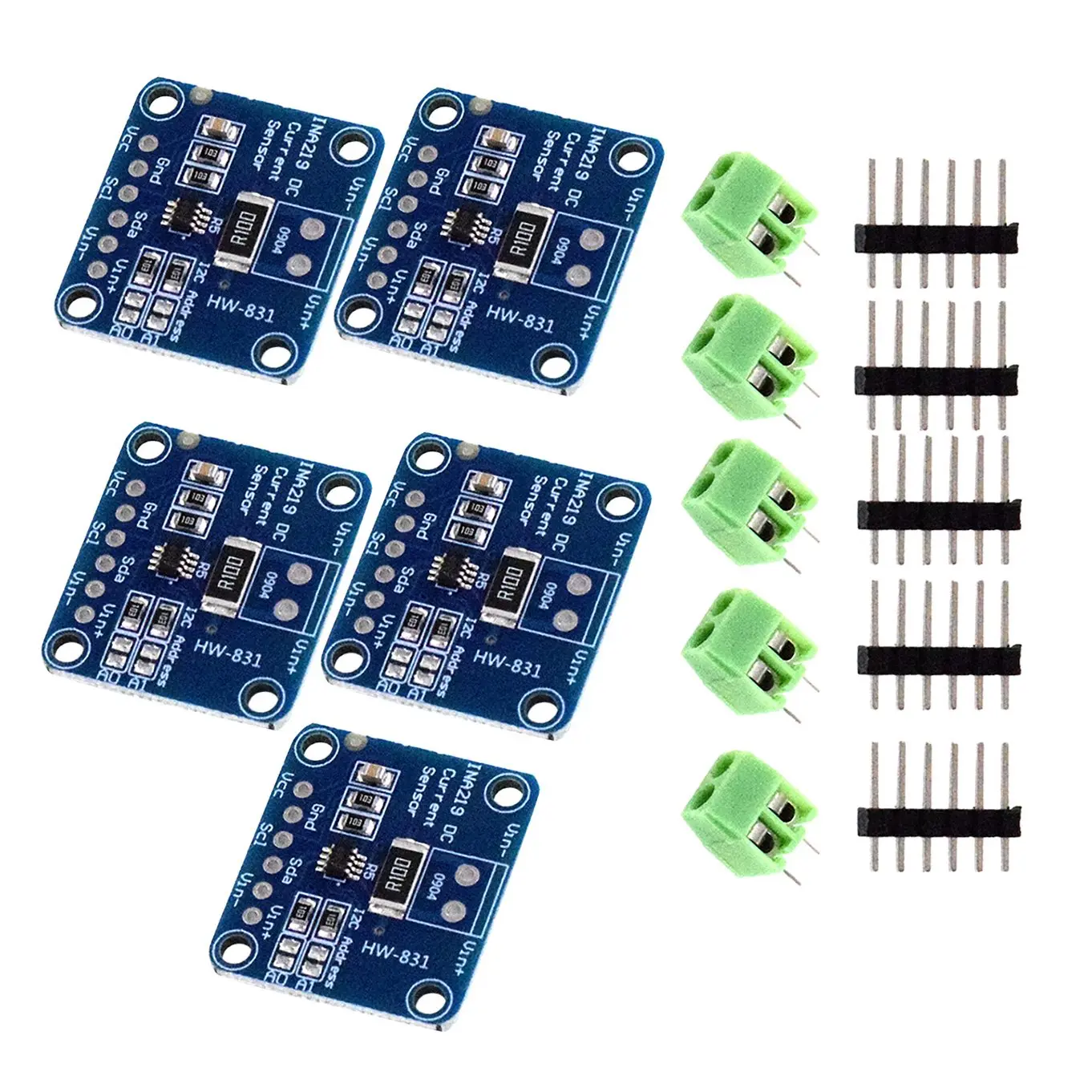 Leading-5Pcs Ina219 Bidirectional Dc Current Power Sensor Tap Module Diy 3V-5V Iic I2C Power Monitoring Sensor Module