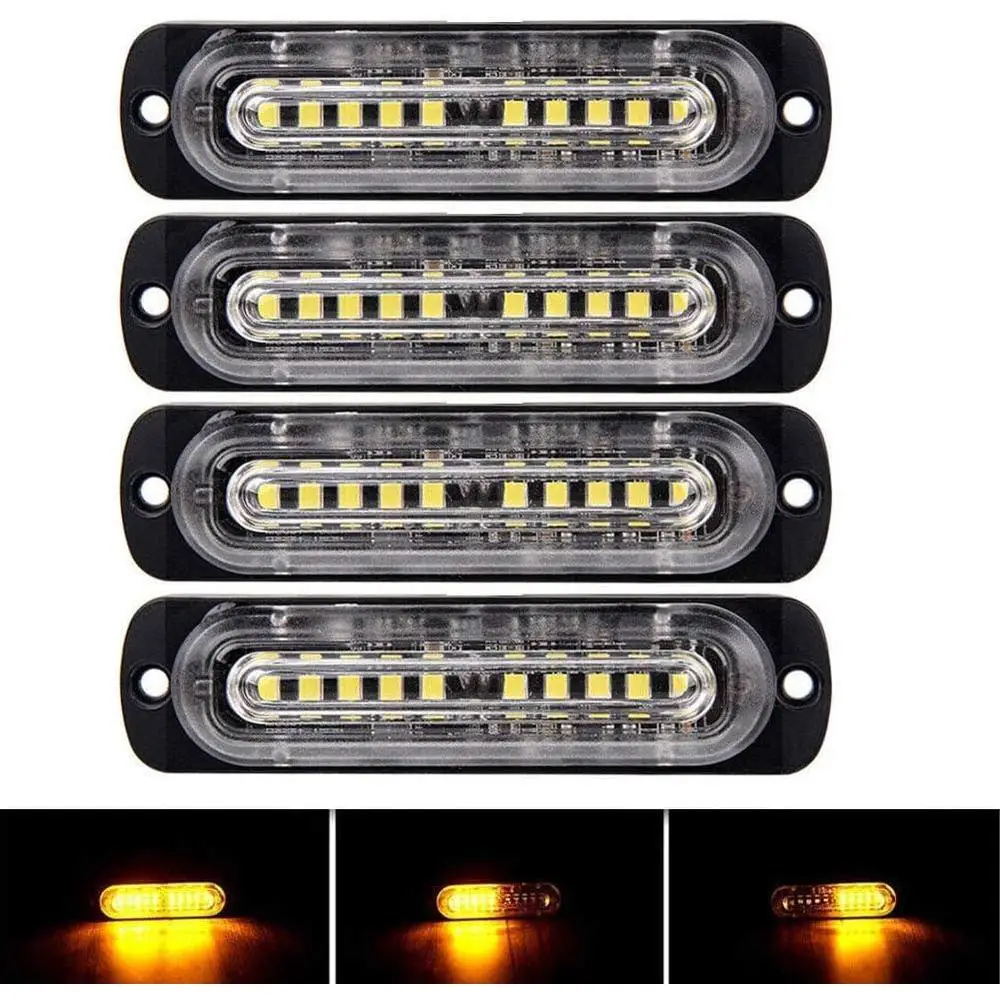 

10 LED Side Marker Indicators Light Aluminum Fit For various 12V-24V DC vehicles including trucks trailers lorries vans