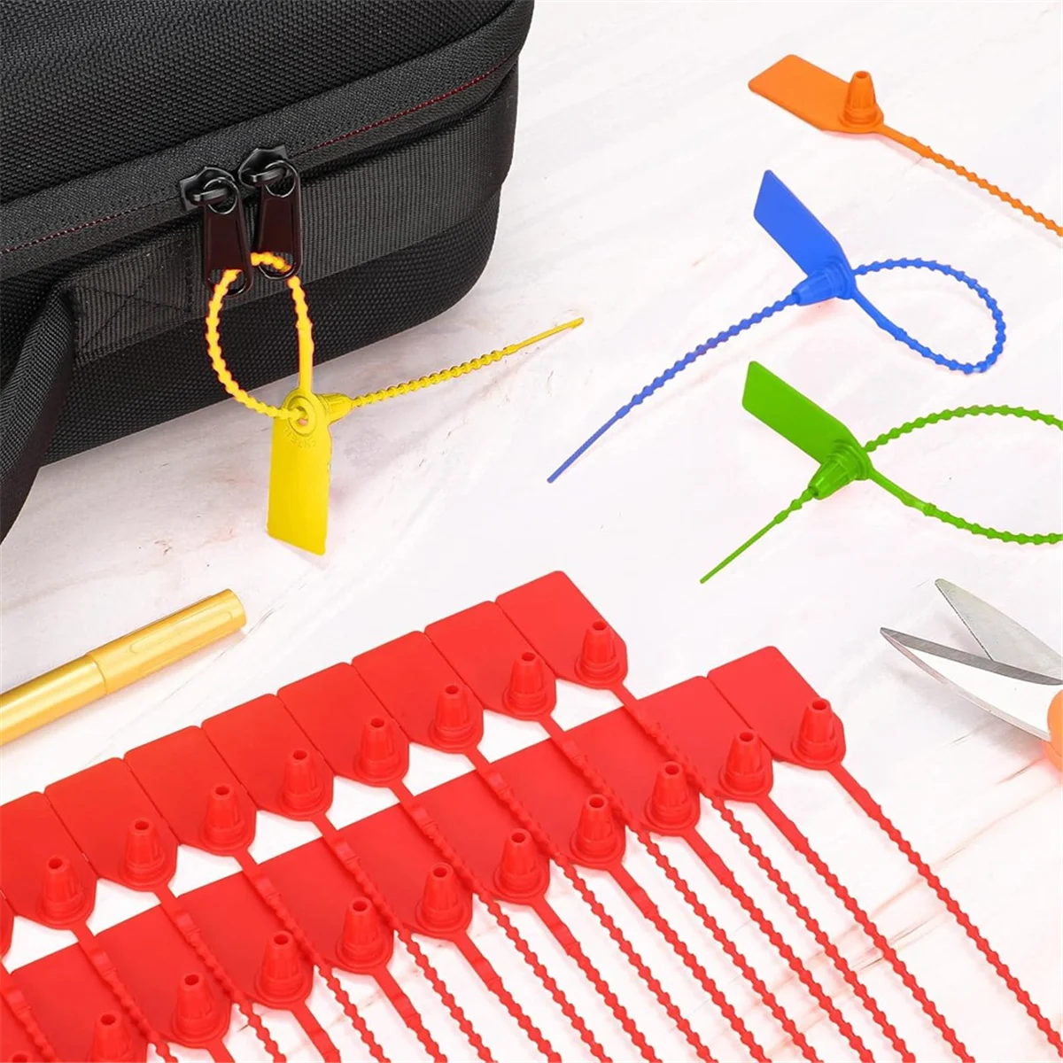 ABXHH 500 pezzi guarnizioni antimanomissione in plastica fascette per etichette di sicurezza vuote segnaletica autobloccante monouso fascetta sigillante per camion rimorchio 25 cm