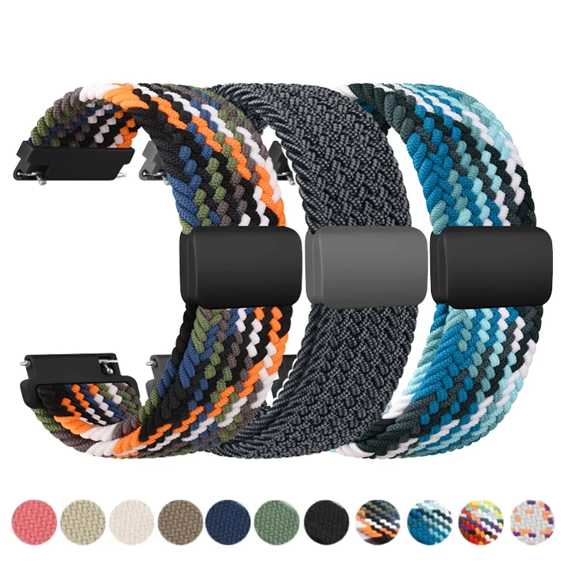 20mm Braided Solo Loop For Garmin Vivoactive 5/3/3music Band Wristband For Garmin VivoMove3/Trend/Sport Venu SQ/SQ2/2plus Strap