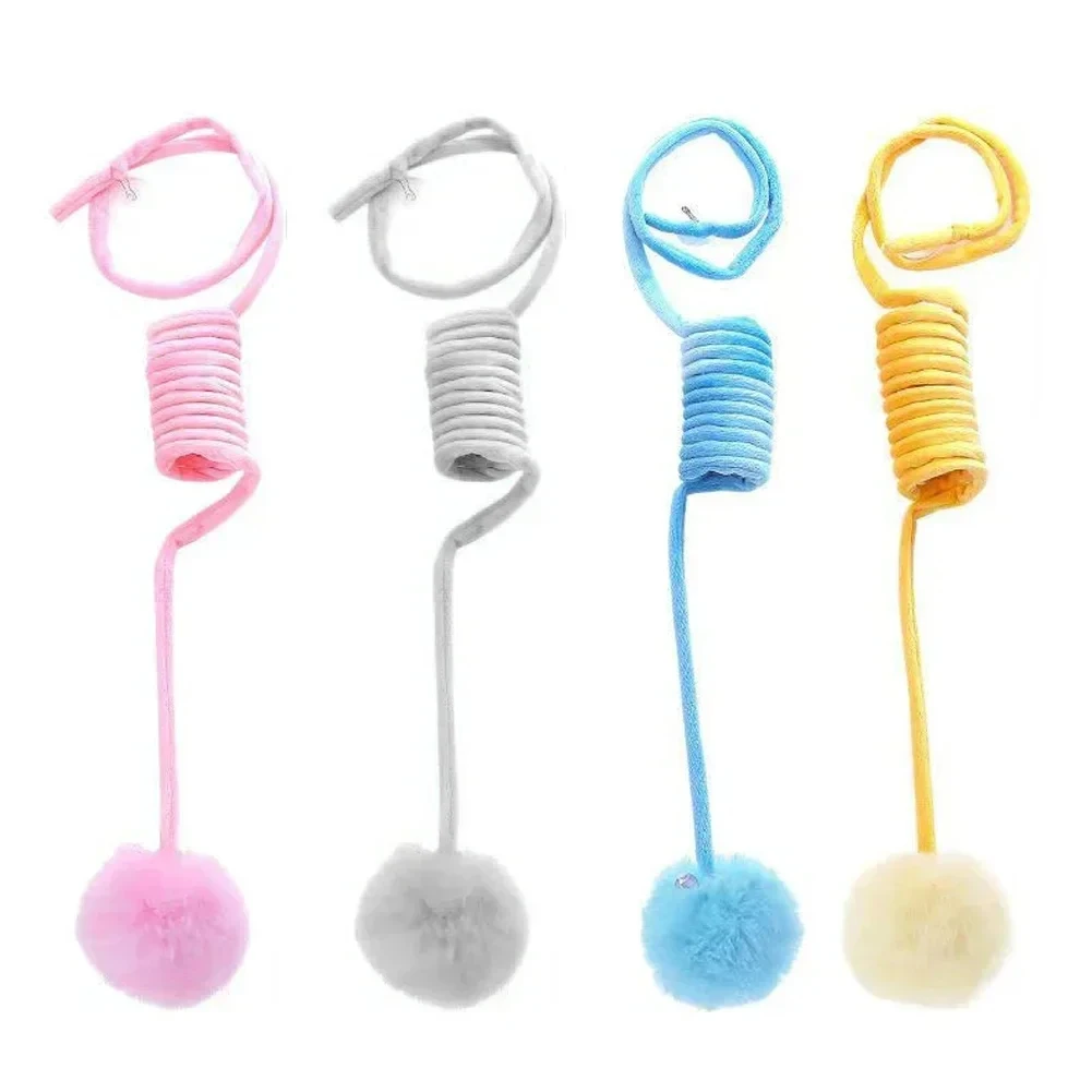 

Interactive Cat Toy Funny Cat Stick Plush Spring Ball Self-Hey Hanging Door Kitten Toy Teaser Cat Wand With Bell Pet Accessories