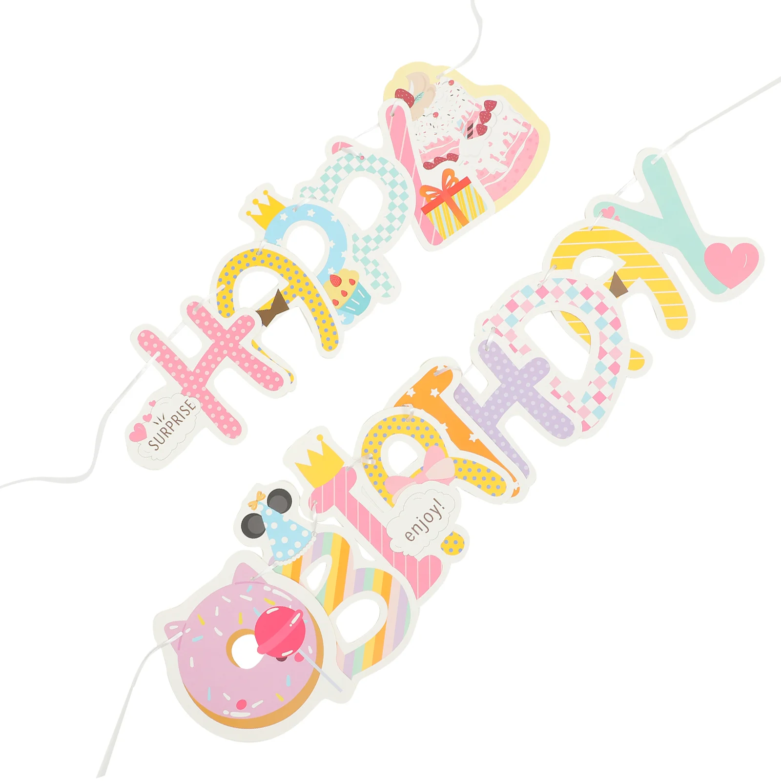 Birthday Banner Happy Decorations Anniversary for The Party Hanging Paper Banners Miss