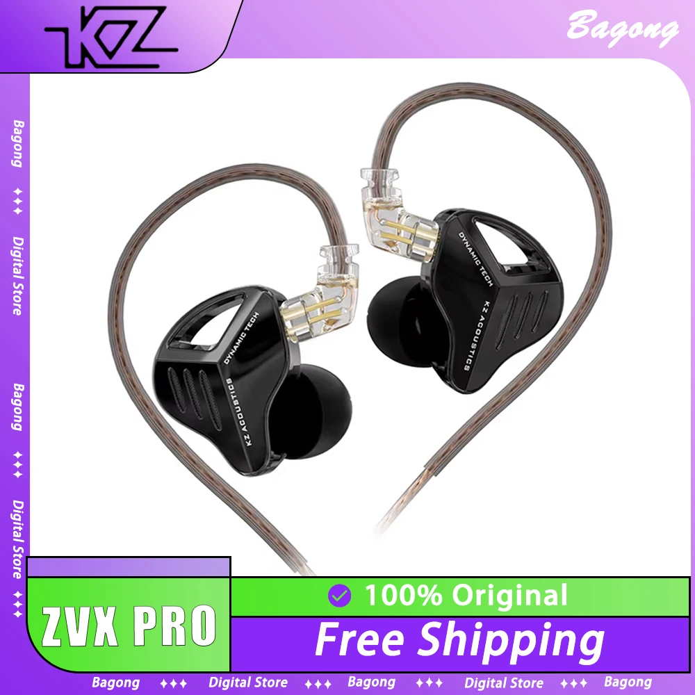 KZ ZVX PRO HIFI Bass in Ear Earphones Dynamic Metal Earbuds Monitor Headphones Custom Noise Cancelling Headsets ZSN EDCX ZVXPRO