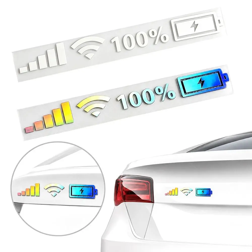 5Pcs PVC Car Reflective Sticker Reflective Finish Wi-Fi Signal Pattern WiFi Signal Reflective Sticker Waterproof