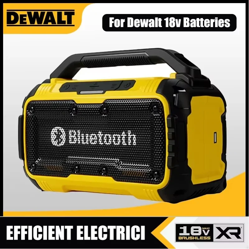 

Беспроводная Bluetooth-совместимая колонка Dewalt с сабвуфером, водонепроницаемая портативная стереосистема для строительных площадок на открытом воздухе