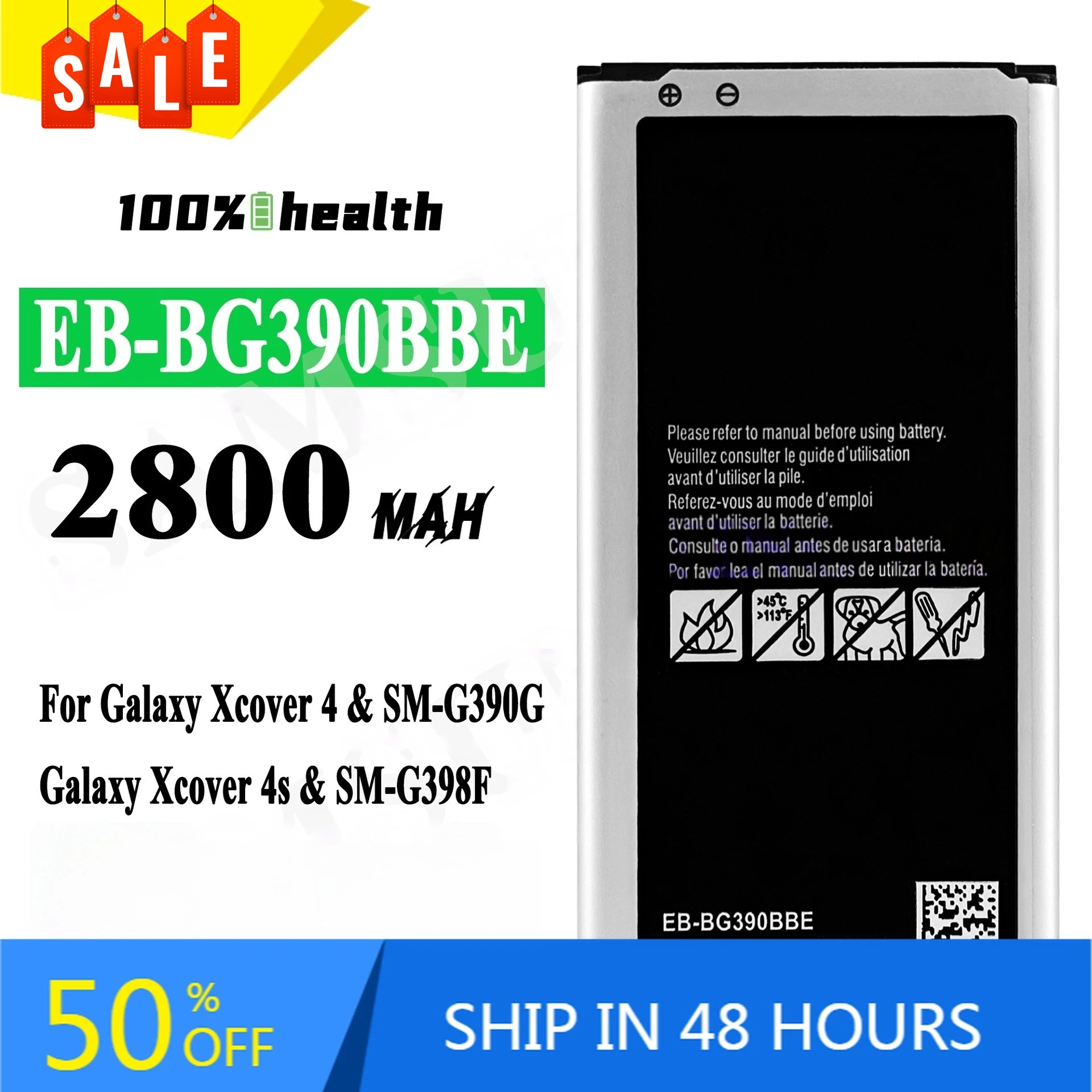 

EB-BG390BB 2800mAh Mobile Phone Battery for Samsung Xcover 4 4sE External Durable Battery