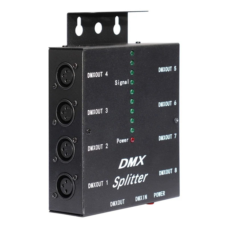 GROCE-2X DMX512 Spillter 8 Ports Channels Isolated 3Pin Optical Istribution Amplifier For DJ Disco DMX Stage Lighting EU Plug