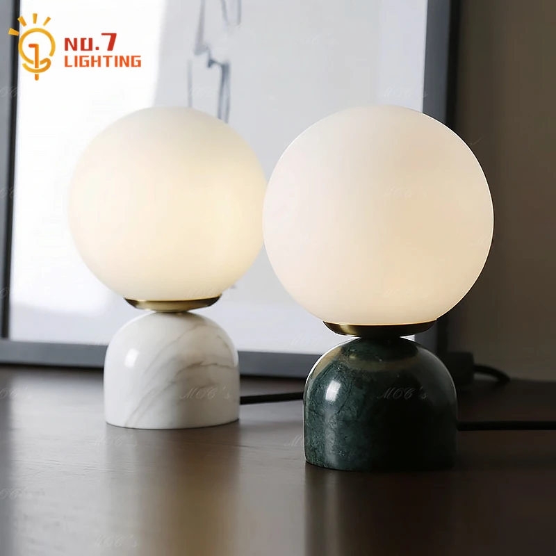 Luxury Cream Wind Marble Table Lamp LED G9 Designer Simple Atmosphere Desk Lights Home Decor Bedroom Bedside Kitchen Table Study