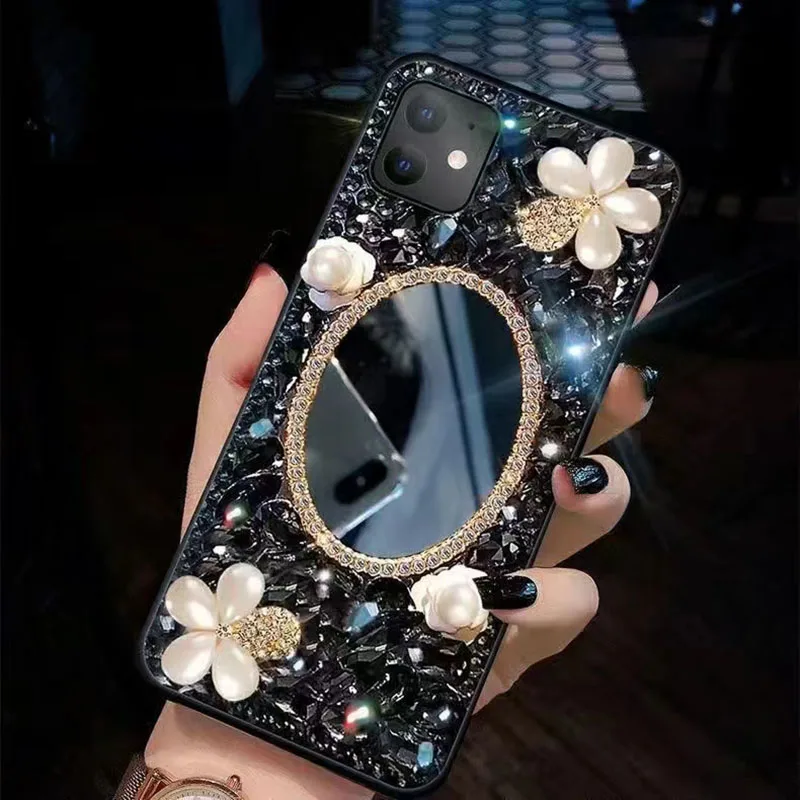 Cute Rhinestone Diamond Pendant Crystle Phone Case For Samsung Galaxy S20 S22 S21 S23 S24 plus Ultra Note 20