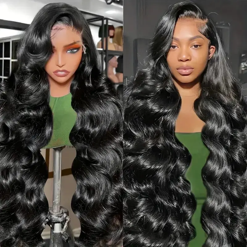 Rosabeauty 13X6 Transparent Body Wave Lace Frontal Wig 13X4 HD Front Human Hair 5X5 Glueless  Water Wave Wig 250 Density