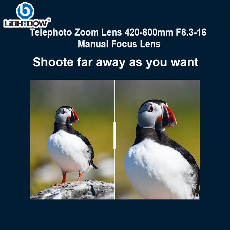 Lightdow 420-800mm f/8.3-16 수동 망원 줌 렌즈, 2X 변환기 + UV + CPL + FLD 3-in-1 카메라 필터 세트, Canon N…