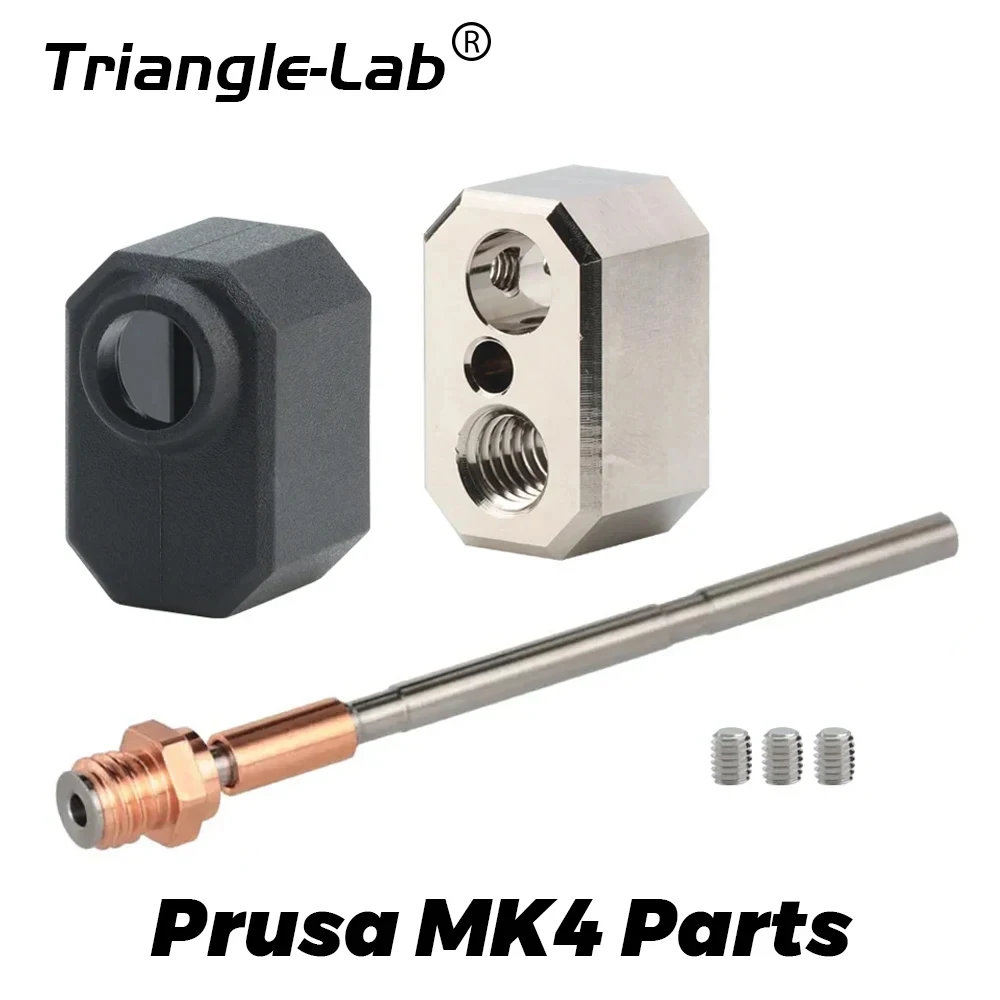 

C trianglelab PRUSA MK4 Copper alloy nickel plated heater block Socks Titanium alloy V6 Nozzle Adaptor heatbreak hotend KIT