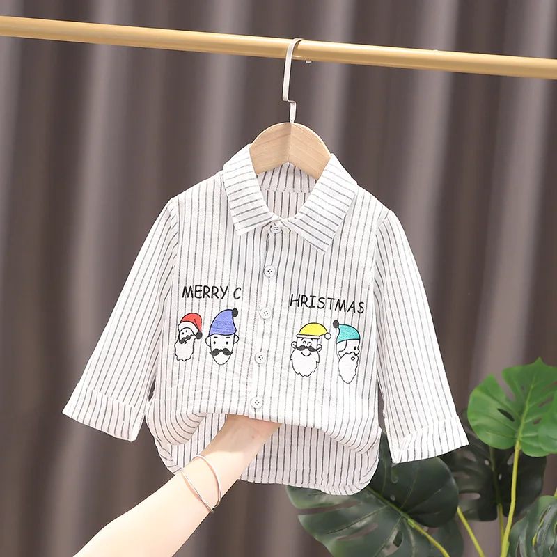 Toddler Baby Shirt Thin Clothes Spring Clothing Infant Boy Plaid Cotton Tops 1 2 3 4 Years Kids Long Sleeves Shirt