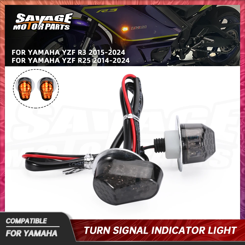 

R3 R25 LED Turn Signal LED Lights For Yamaha YZF R3 YZF-R25 2014-2024 Motorcycle Accessories Front Flashing Indicator Lamp 2023