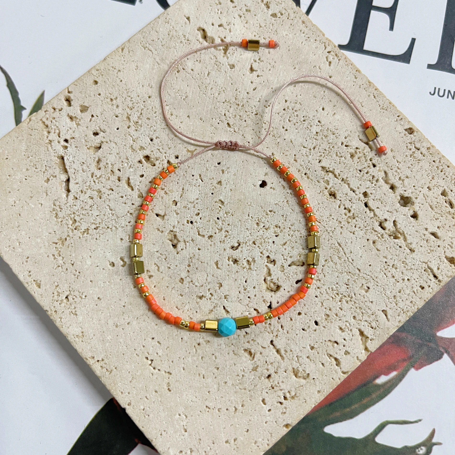 KKBEAD ميوكي ديليكا الخرز سوار للنساء الأصدقاء هدية بسيطة داينتي أساور جديدة في بوهو مجوهرات أساور الحجر الطبيعي #6