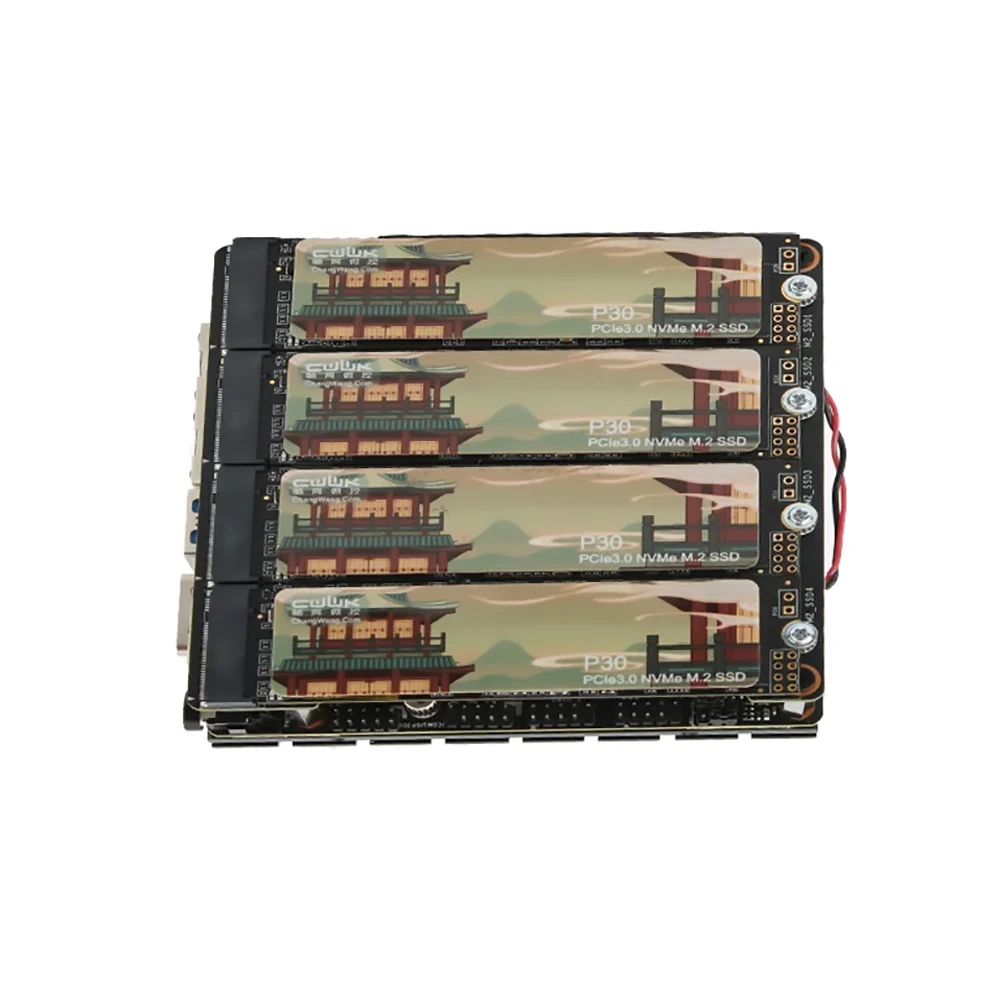 Pocket NAS Motherboard X86-P5 Entwicklungsboard 4*M2 NVME Erweiterungsplatine 12. Generation N100 DDR5 2X I226-V 2,5G Netzwerkkarte