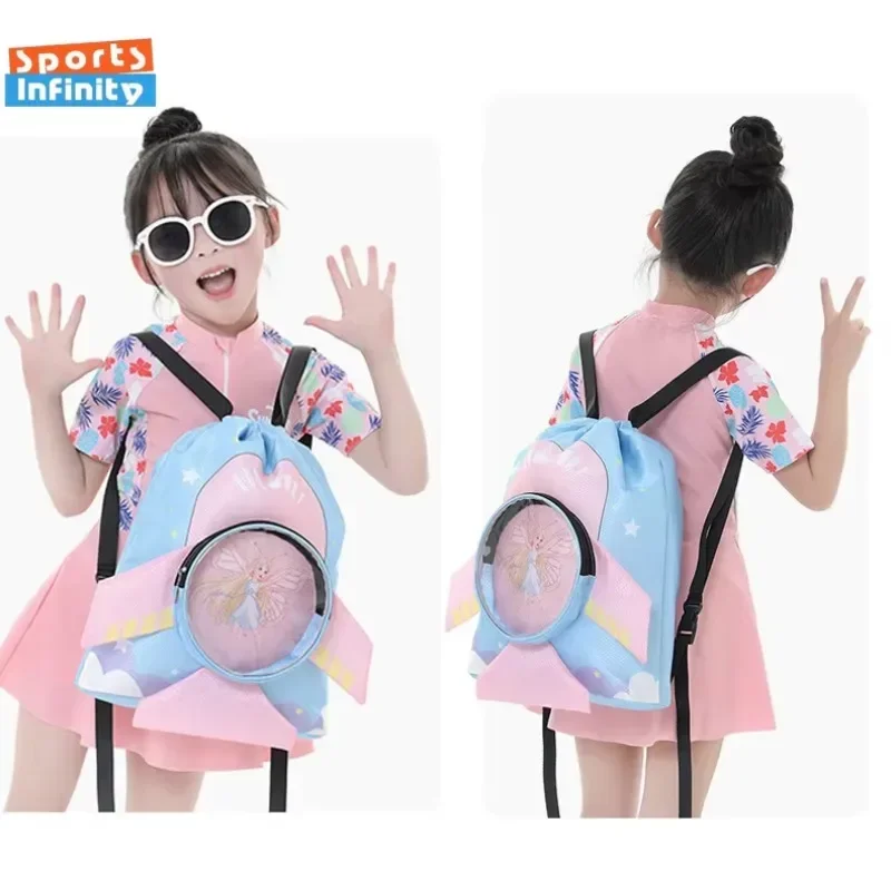 Swimming Wet Dry Bag Waterproof Kids Backpack Portable Oxford Cloth Separation Children Pouch Clothes Holder Pink S Girl Boy