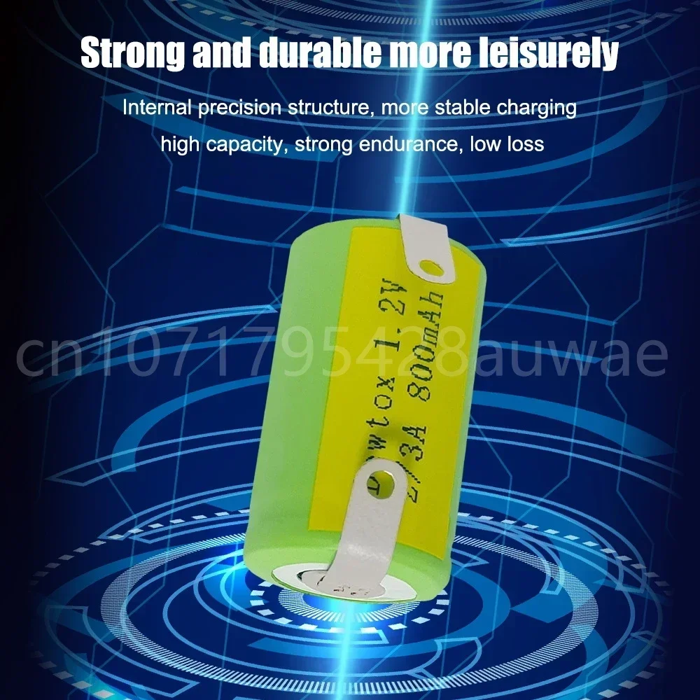 Перезаряжаемая батарея 1,2 В, 2/3 А, 800 мАч с припоем подходит для зарядки аккумулятора, фонарика, электронных инструментов