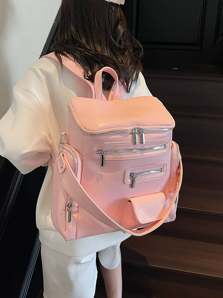 

Fashion Y2K Women Backpack Multifunction and Pockets Backpack Versatile College Student School Bag Large Travel Packbags Bolsas
