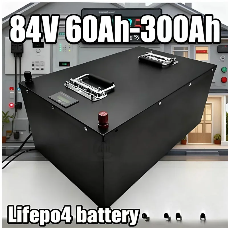 

84V LiFePO4 Battery Pack High Capacity 50-200Ah 280A with BMS Built-in Charger for EV Motorcycle Electric Sightseeing Car