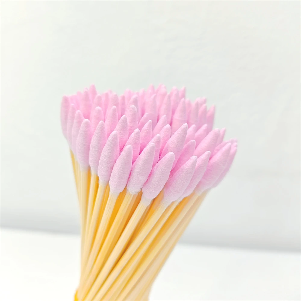 

100/300/500 шт. 6-дюймовые ватные тампоны с прецизионными кончиками - длинные деревянные ватные палочки, остроконечные ватные тампоны с футляром - хлопок