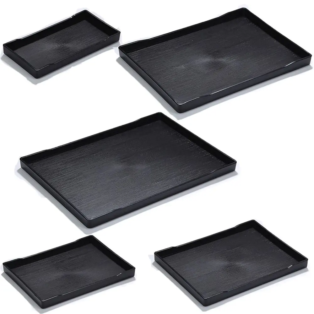 1 Pcs Easy To Use Black Large Plastic Tray Plastic Multi-Purpose Decorative Tray Rectangle Serving Trays Kitchen