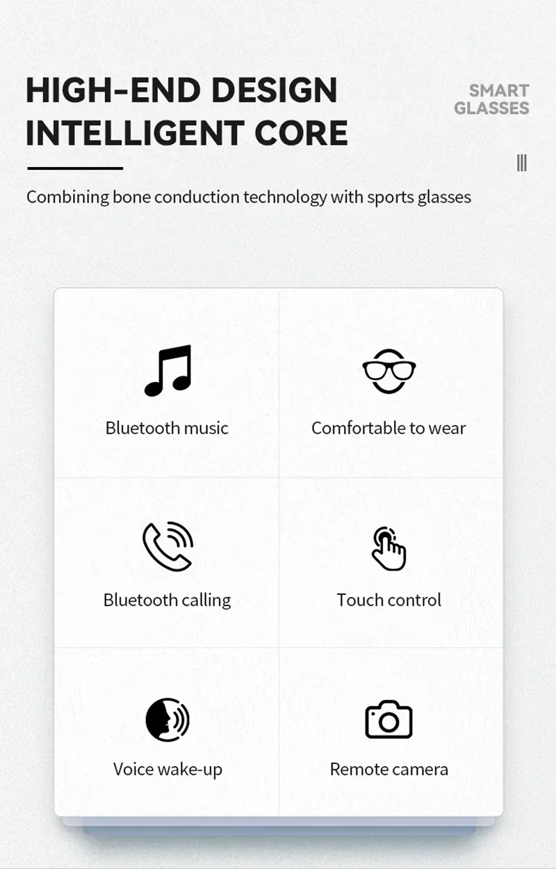 Lenovo Kabellose AI-Smart-Brille für Männer und Frauen mit Aufnahmefunktion, Bluetooth-Anruf, Fernbedienung, 2400MP Fotoaufnahme, Musik- und Freizeitbrille – Detail 6