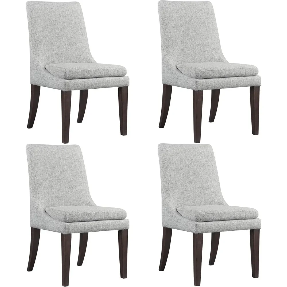 Upholstered Dining Chairs Modern Sidechair Performance Fabric High Back Armlesschair for Diningroom Kitchen,Set of 4