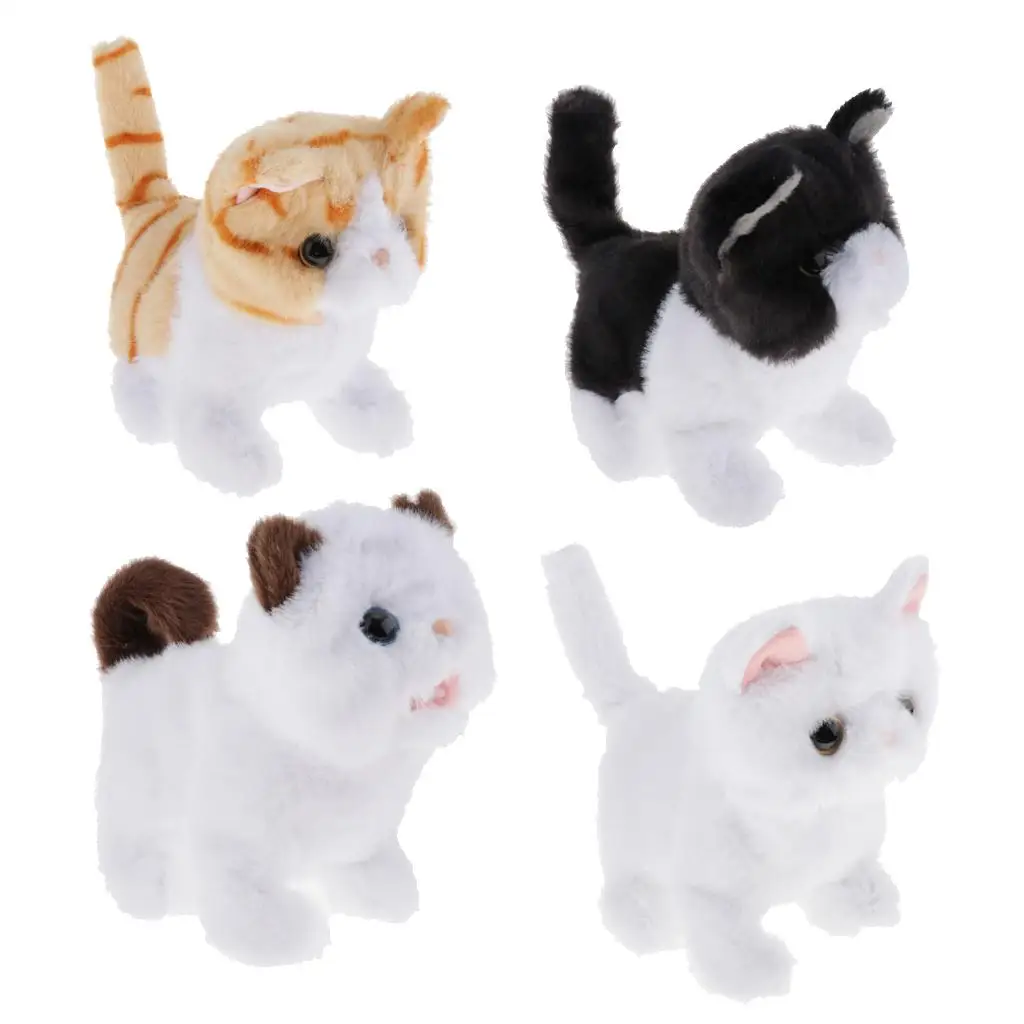 Interactive Robot Cat Electronic Toys Pet Walking Miaow Funny Plush Toy