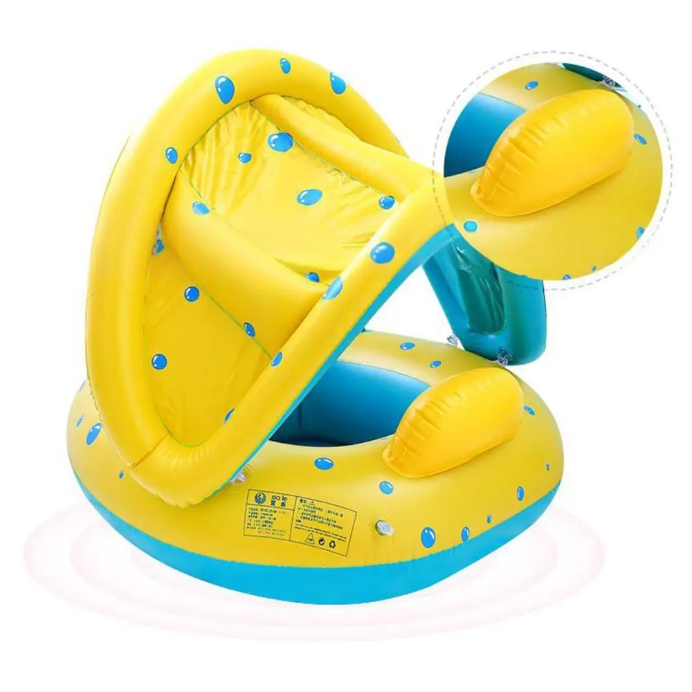 Nuevo Con toldo flotadores de natación diseño inflable anillo de asiento anillo de asiento inflable flotador de verano flotador de yate verano