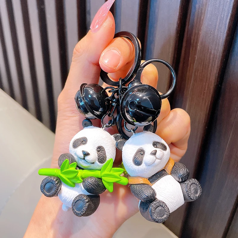 Chinese Giant Panda Keychain Pendant Cartoon Panda Decoration Toy Luggage Accessories Creative Car Key Ring Children\'s Day Gift