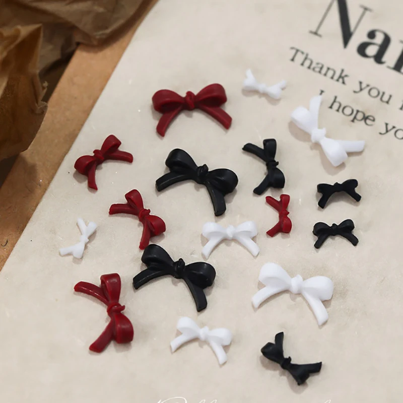 50Pcs Mini Bow Nail Charms Bulk Mix 3D Bowknot Nail Art Decoration Accessories For DIY Manicure Korean Design