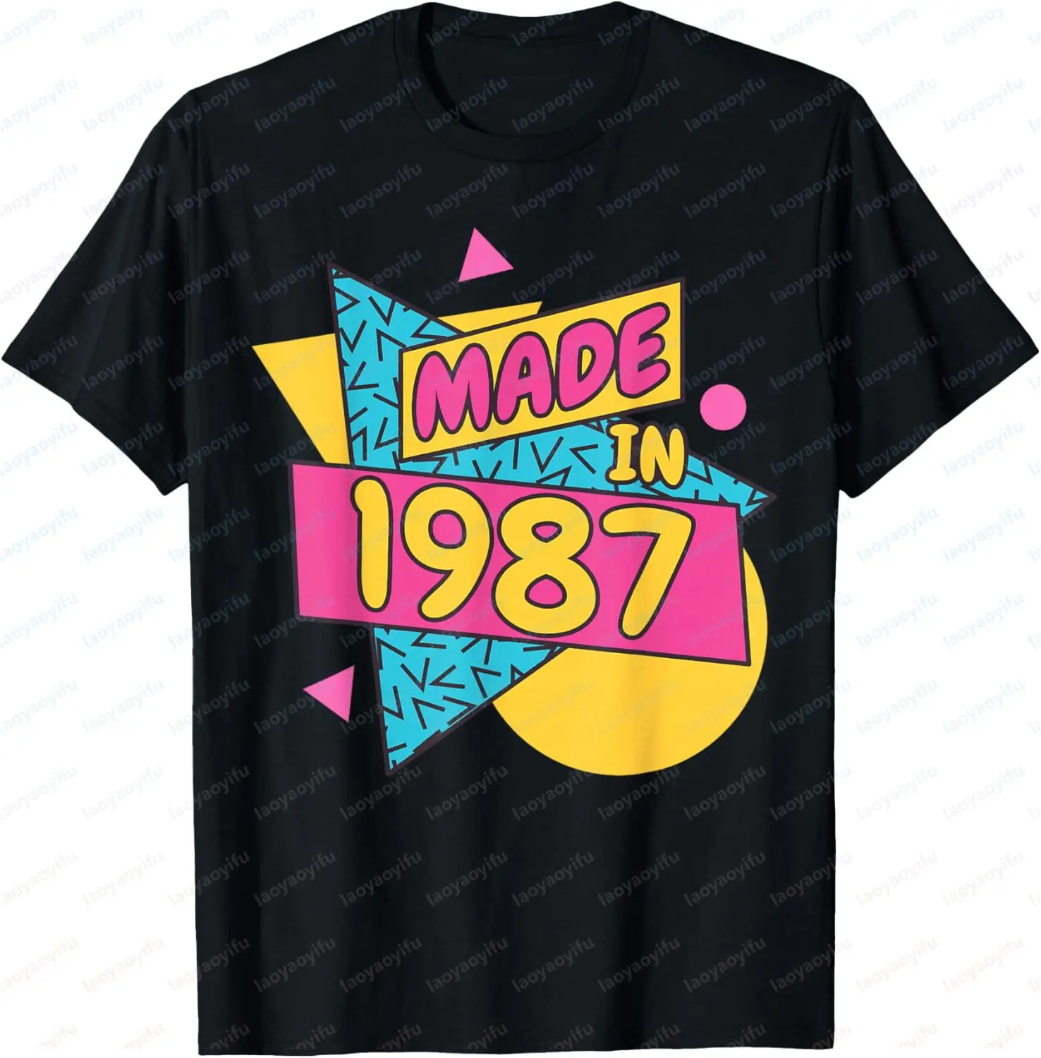 Retro Style Audio Tape Made in 1987 Graphic Printed Birthday Gift T-Shirt Casual Fashion Loose Harajuku Man Women Summer Tees