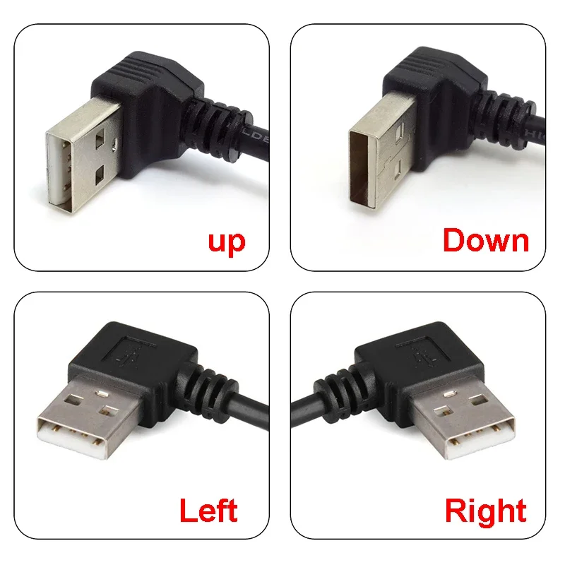 1pcs 90 Degree Left Right Up Down Angled USB 3.0 Male to USB3.0 Male A Type Male Data Cable 30cm 50cm