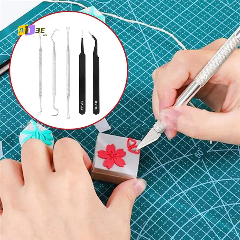 

A13E-5PCS Precision Hand Craft Vinyl Weeding Tools Set Basic Vinyl Tool Silhouette Cameos DIY Accessories Handmadetool