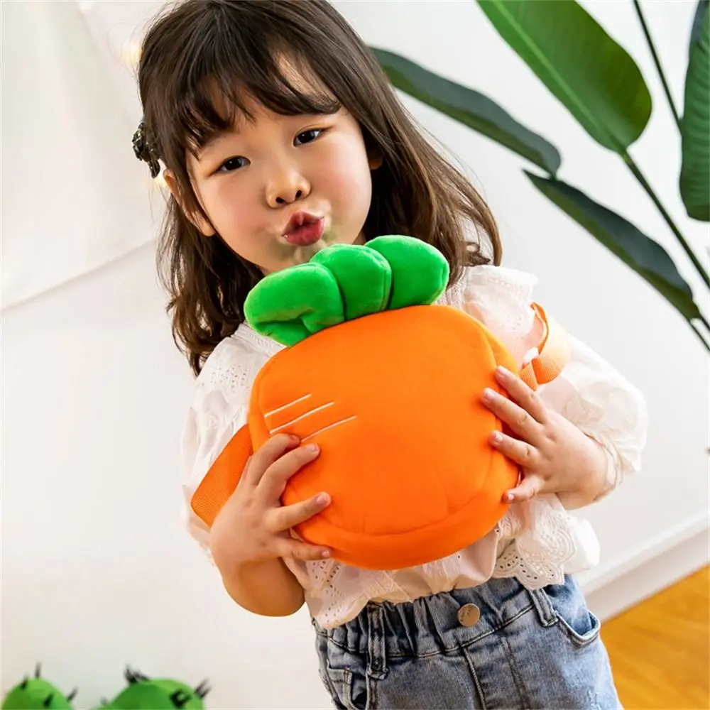 Adorável morango cenoura crianças saco de pelúcia mensageiro bonito frutas pelúcia sacos ombro kawaii bolsas crossbody bolsa moeda