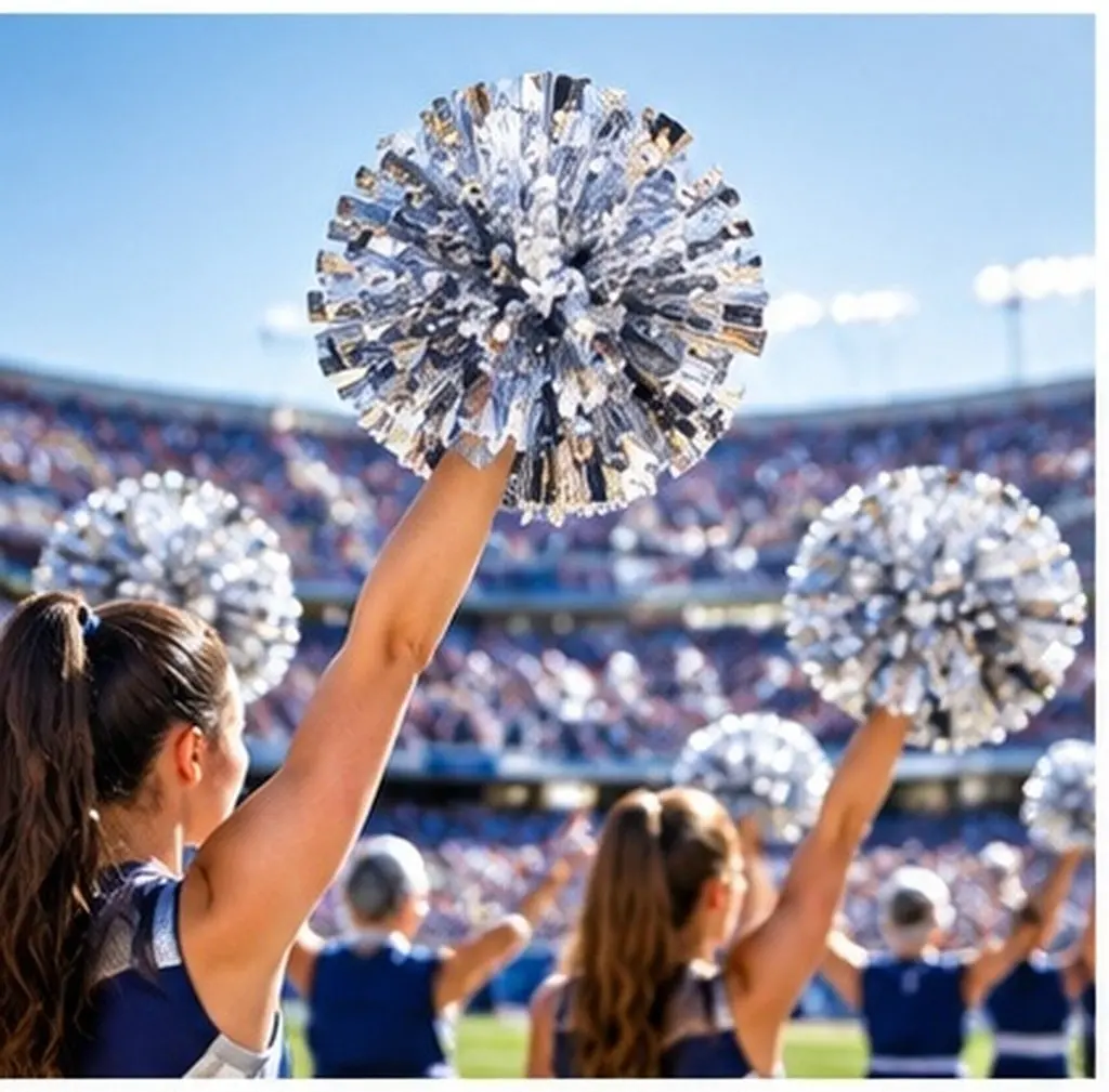 Cheerleader Pom Pom Silver Multi Use Shining Plastic for Party Football Basketball Match Plastic Pompom