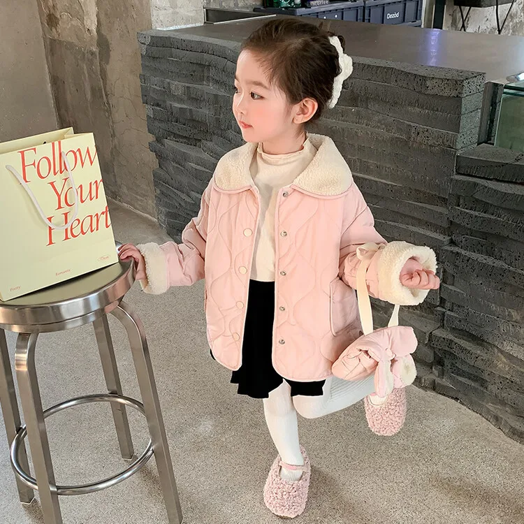 

Cotton Jacket for Girls Autumn and Winter 2025 New Fashion Thick Velvet Fashionable Baby Cotton Clothing for Children