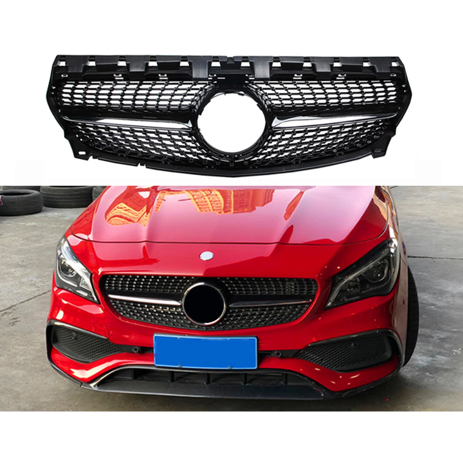 

Diamond Grille for CLA Class W117 CLA180 CLA200 CLA250 CLA45 2017-19 Sport Grille