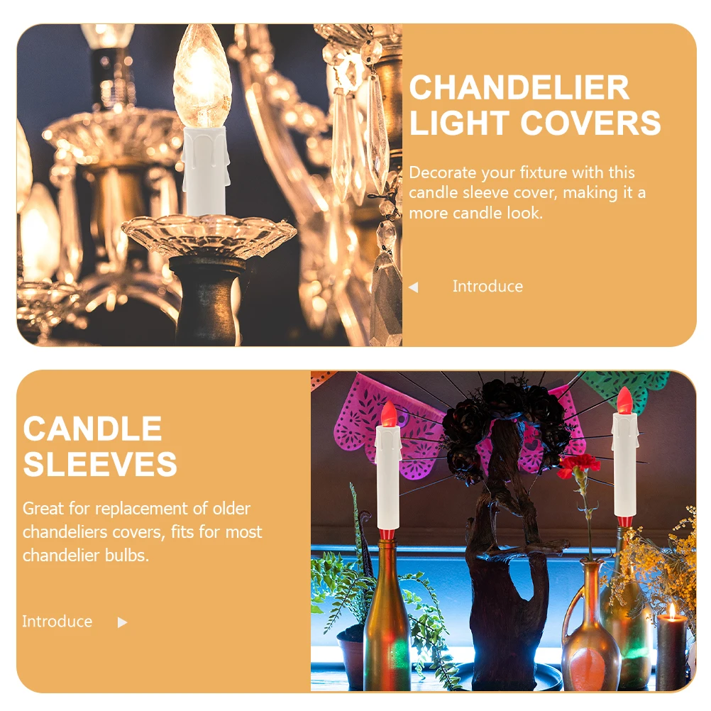 

20Pcs Plastic Covers Tubes for Chandelier Drips Sleeves Retro Style Enhance Atmosphere Decor Light Socket Cover