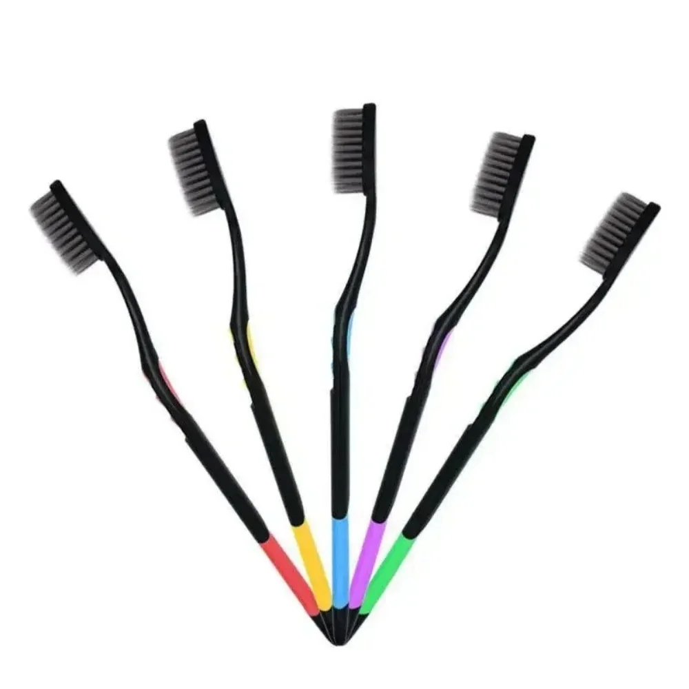 10 Pieces Packed Bamboo Charcoal Black Hair Ultra-Fine Beauty Toothbrush Couple Suit Soft Bristle Used For Oral Cleaning Tools