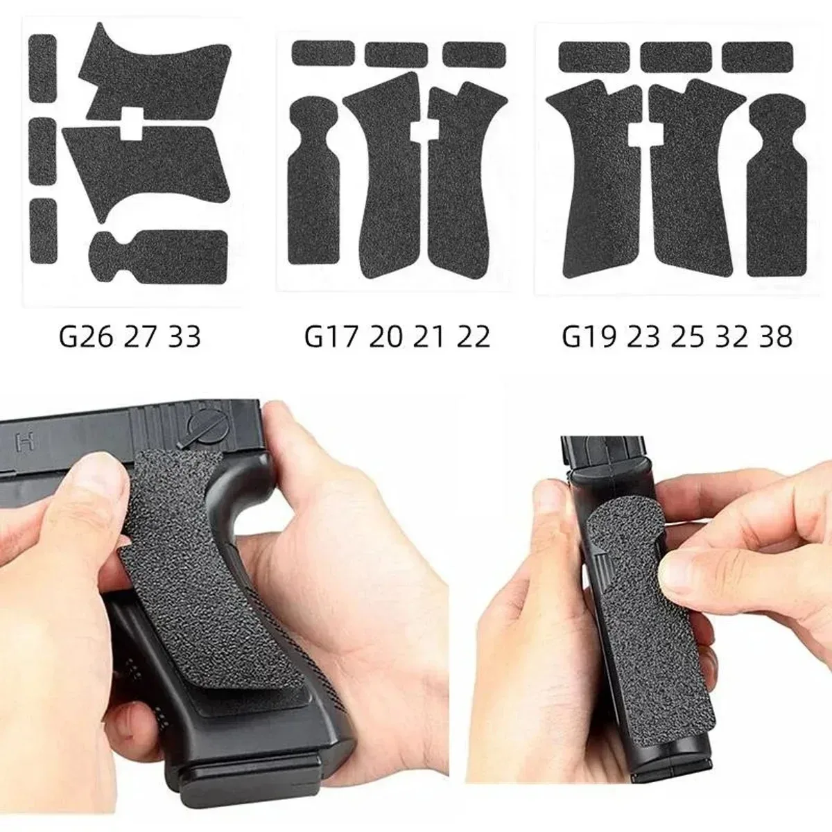 Antypoślizgowa gumowa tekstura Grip Wrap Tape Glove Wodoodporna do Glock 17 19 20 26 27 33 Kabura 9 mm Akcesoria do pistoletów