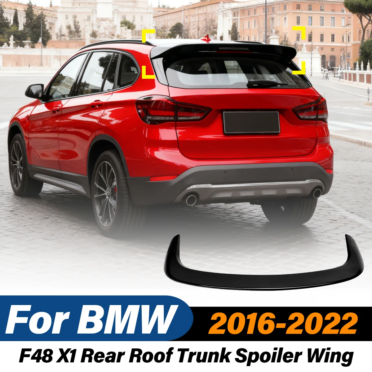 

For BMW F48 X1 2016 2017 2018 2019 2020 2021 2022 Automobile Rear Roof Trunk Spoiler Wing ABS Splitter Body Modification Kit