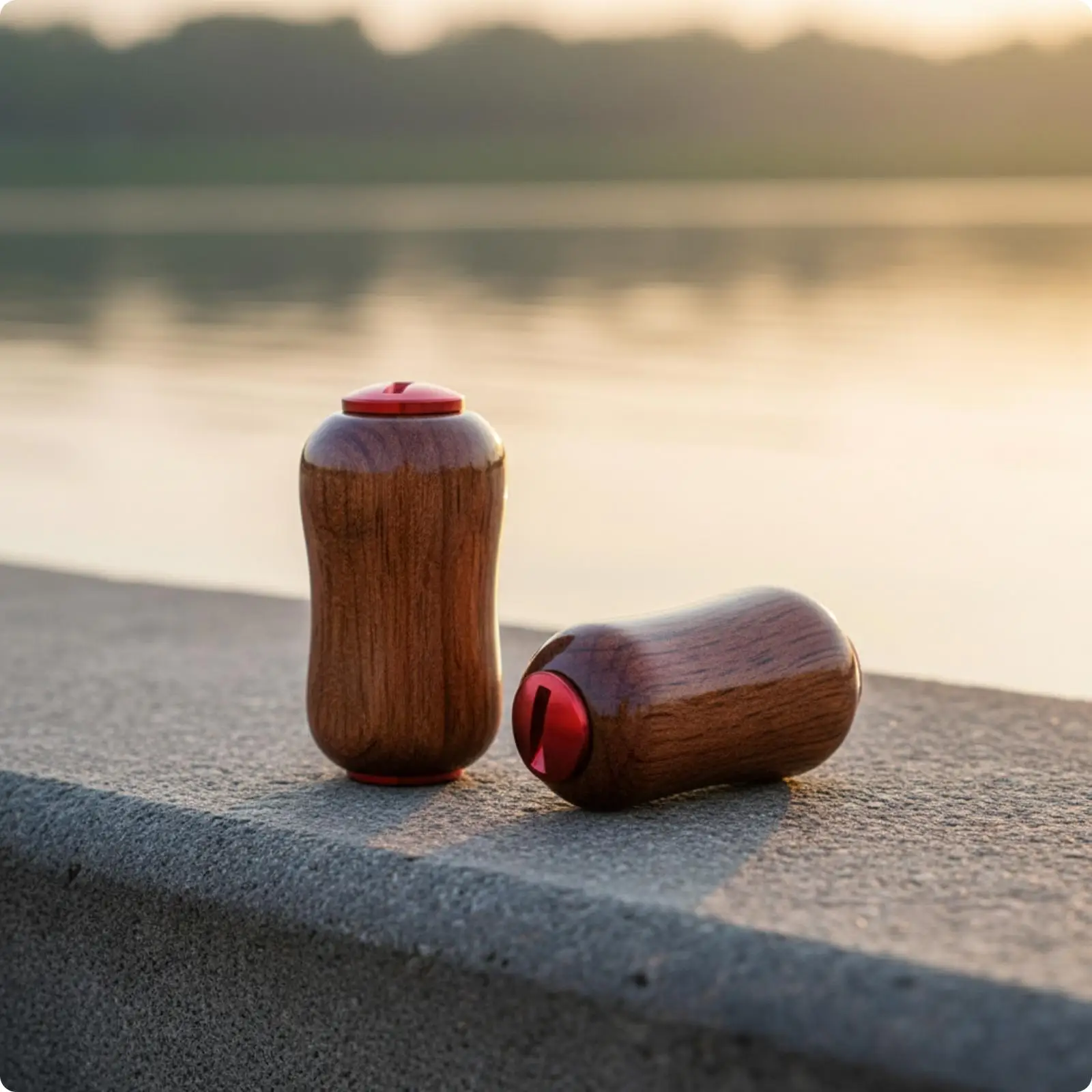 Wooden Reel Handle Knob Red Beech Wood Ergonomic Grip for Fishing Reel Replacement Screws