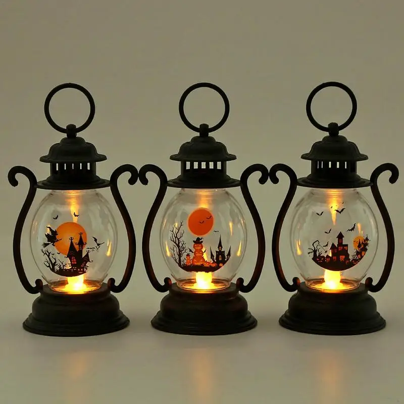 

Halloween Oil Lamp Halloween LED Lanterns Halloween atmosphere decoration lantern Battery Powered Decorative Hanging Lantern